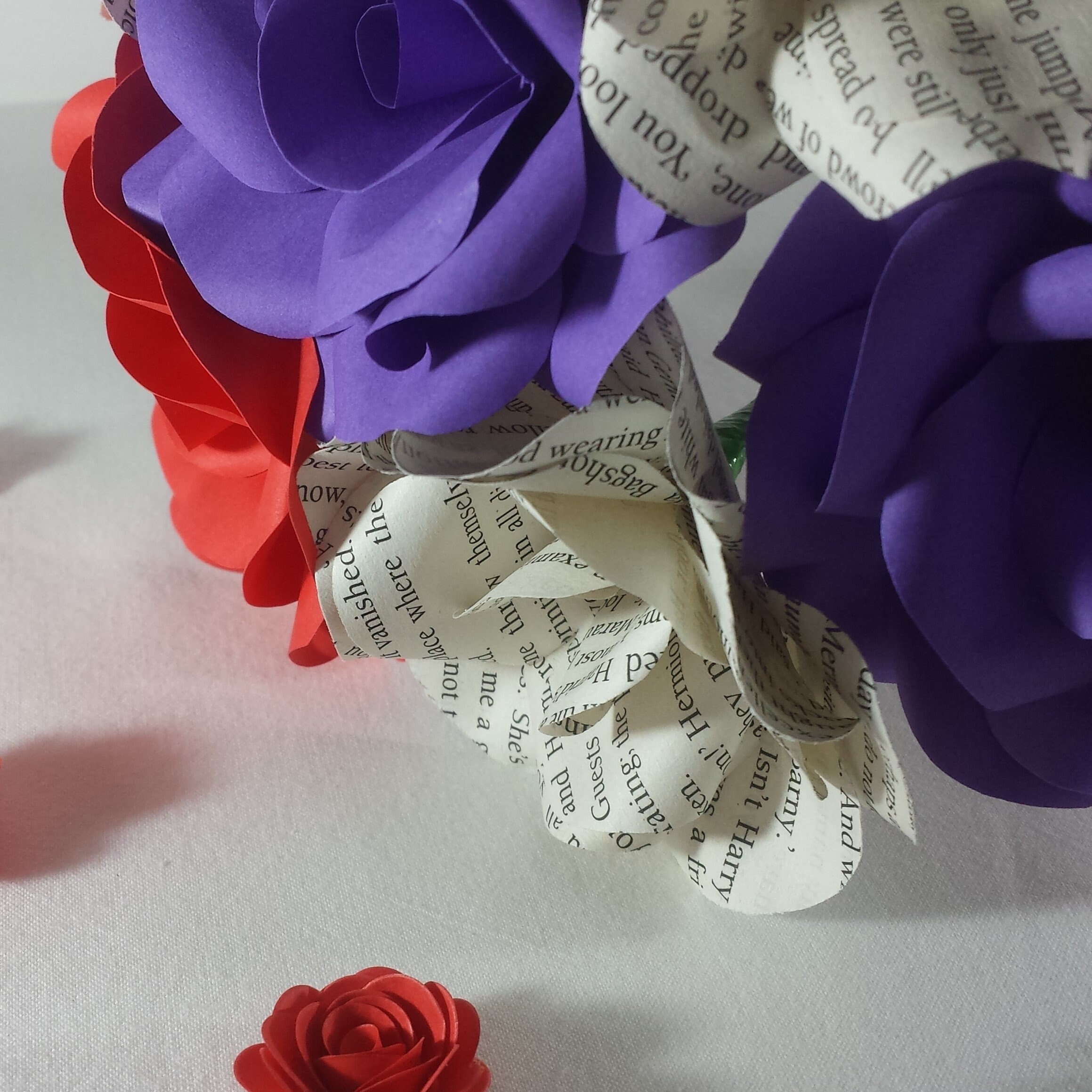 Mixed Paper Flower Bridal Bouquet Paper Roses Wedding Etsy