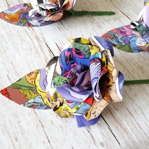 Comic Book Buttonhole, Comic Book Boutonniere - Comic Book Paper Flower, Wedding Flowers, Themed Wedding