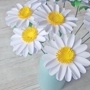 Paper Daisies White Paper Flower Daisies Home Decor 1st Anniversary Gift for Her, Alternative Flowers image 7