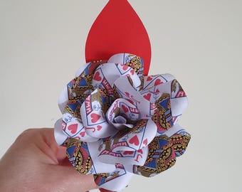 Playing Card Paper Flower Buttonholes / Boutonnieres