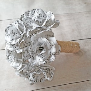 Sheet Music Wedding Bouquet: Paper Roses Bridal Flowers