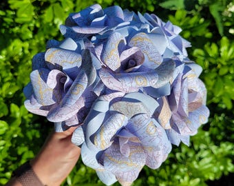 6 x Travel Map Roses, Paper Flower Roses, Handmade Bouquet, Paper Roses, Bridal Bouquet, Travel Wedding, Vintage Map Bouquet