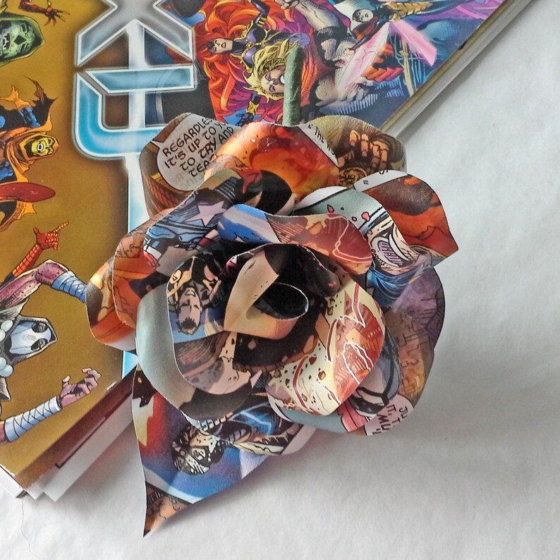 Comic Book Paper Flower Boutonniere: Themed Wedding Buttonhole image 3