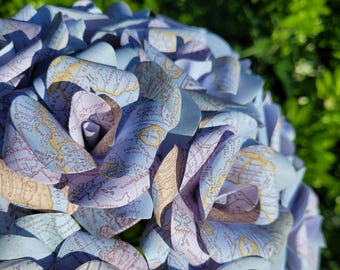 Travel Map Paper Roses: Handmade Bouquet, Unique Wedding Flowers
