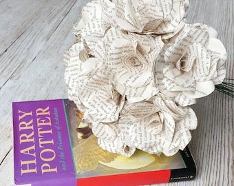 Book Page Paper Flower Roses - Handmade Paper Flowers - Artificial Flowers, Book Paper Flowers, Home Decor Christmas Gift Idea for Her