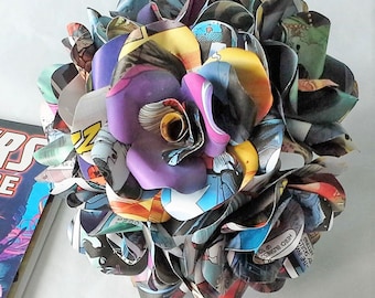 6 x Comic Book Paper Flowers | Paper Roses | Cosplay Themed Wedding | Fun Wedding Flowers