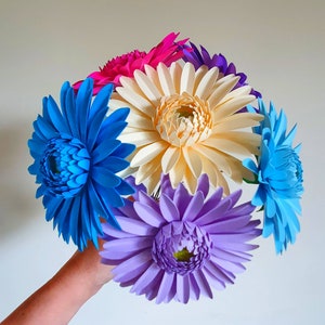 6 x Gerbera Daisies, Handmade Paper Flowers