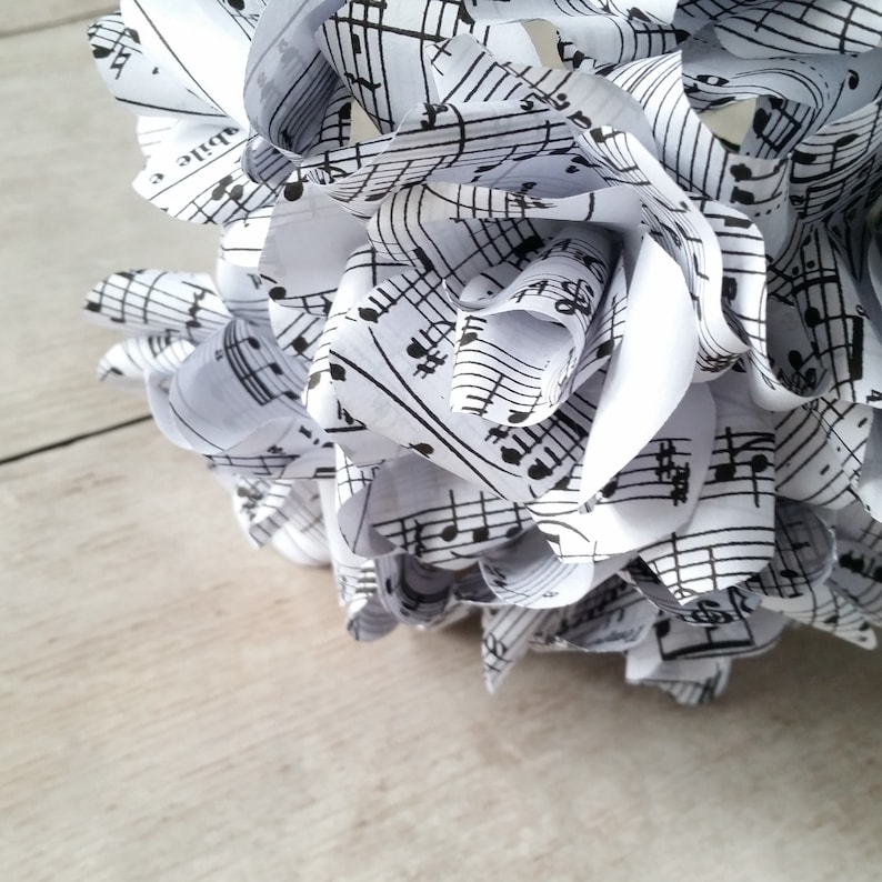 6 X Sheet Music Paper Roses Paper Flowers Roses Handmade Etsy