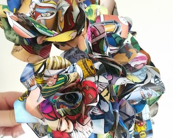 Comic Book Paper Flowers: Handmade Themed Wedding Decor, Set of 6