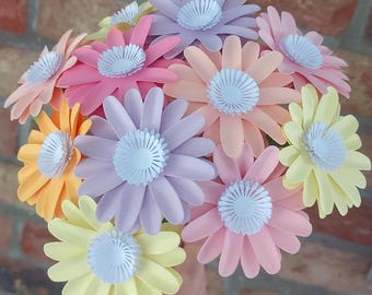 Paper Daisies - Mixed Paper Flower Daisies - Home Decor - 1st Anniversary Gift for Her, Alternative Flowers