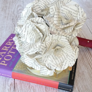 Book Paper Flower Bridal Bouquet, Wedding Flowers, Wedding Bouquet, Rustic Wedding, Themed Wedding, Artifical Bouquet