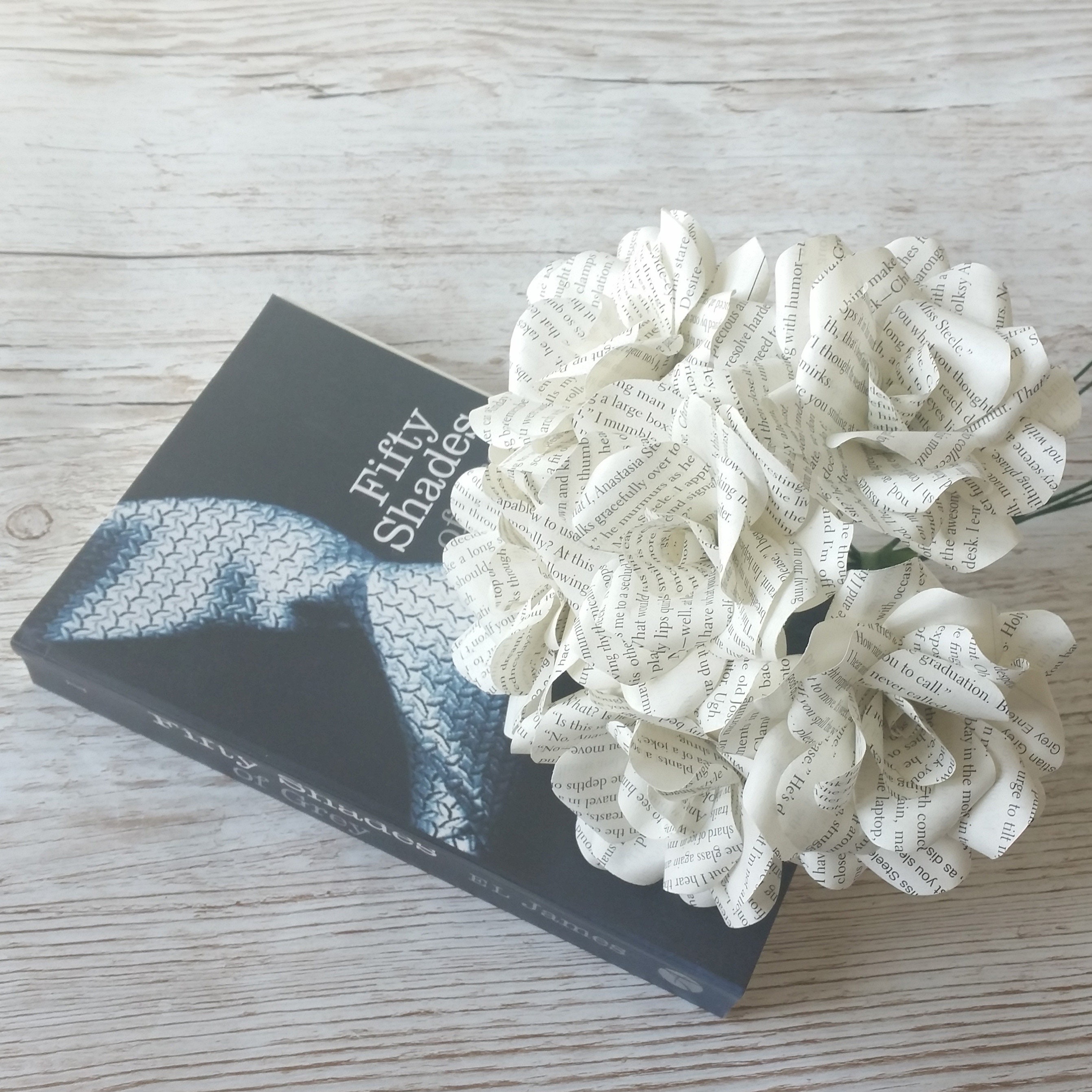 6 X Fifty Shades Of Grey Book Paper Flowers Book Paper Roses Etsy