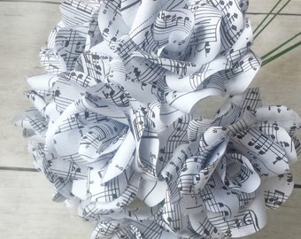 Sheet Music Paper Roses: Handmade Bouquet Flowers, Set of 6