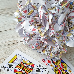 6 x Cartes à jouer fleurs en papier - Mariage à Las Vegas - Soirée casino - Décorations de fête de casino