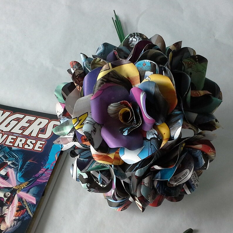 6 X Comic Book Paper Flowers Cosplay Themed Gift Etsy UK