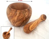 Kitchen decor, mom gift, OLIVE WOOD small MORTAR and pestle, dad gift, tableware, parents gift, original present, sister gift, spices
