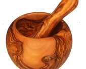 Christmas gift, Olive wood round mortars and pestles 5.51 and 4.72 Inches, kitchenware, tableware, mom gift, wedding gift, grinding spices
