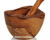 Christmas gift, new year gift, Olive wood Rustic mortar and pestle, mom gift, kitchenware, tableware, parents gift, wedding anniversary gift