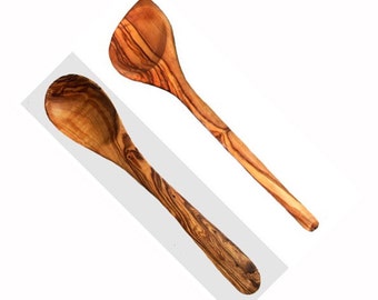 Mother's day gift, mom gift, 2 olive wood spoons cooker, kitchenware, utensils, tableware, girlfriend ptesent, sister gift, christmas gift