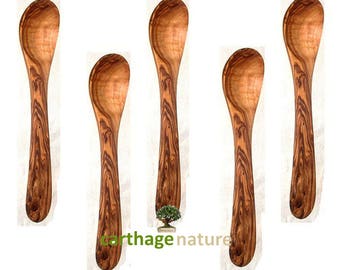 Christmas gift, fiance gift, utensils, Olive wood eating spoons set, utensils, tableware, girlfriend gift, kitchenware, daddy sister gift