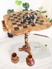 Christmas gift, new year present, Birthday gift, wedding anniversary gift, Olive wood rustic chess set board with stand 23' Original gift 