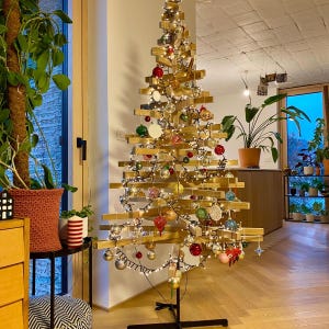 Árvore de Natal em madeira compensada / 185 cm / Enfeites / Decoração / Decoração de Natal / Noel Holz Wood