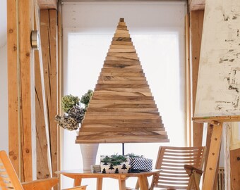 RUSTIC L YELKA / 4,9 feet - 150 cm / Walnut wood / Metal stand / Weihnachtsbaum / Sapin de Noël / albero di Natale / Wooden Christmas tree