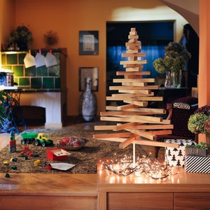 Wooden Christmas Tree / M YELKA / 40in 100cm / Walnut, Oak, Maple wood / Metal stand / Weihnachtsbaum / Sapin de Noël / albero di Natale image 1