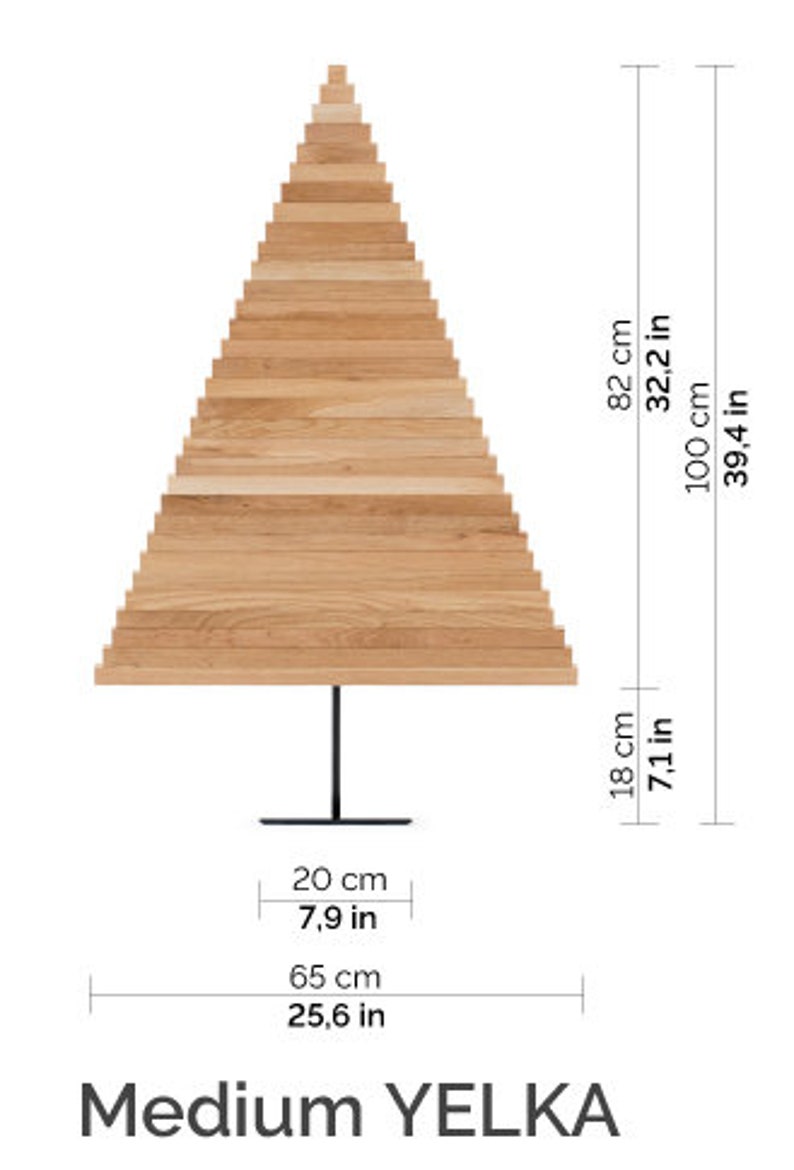 Wooden Christmas Tree / M YELKA / 40in 100cm / Walnut, Oak, Maple wood / Metal stand / Weihnachtsbaum / Sapin de Noël / albero di Natale image 9