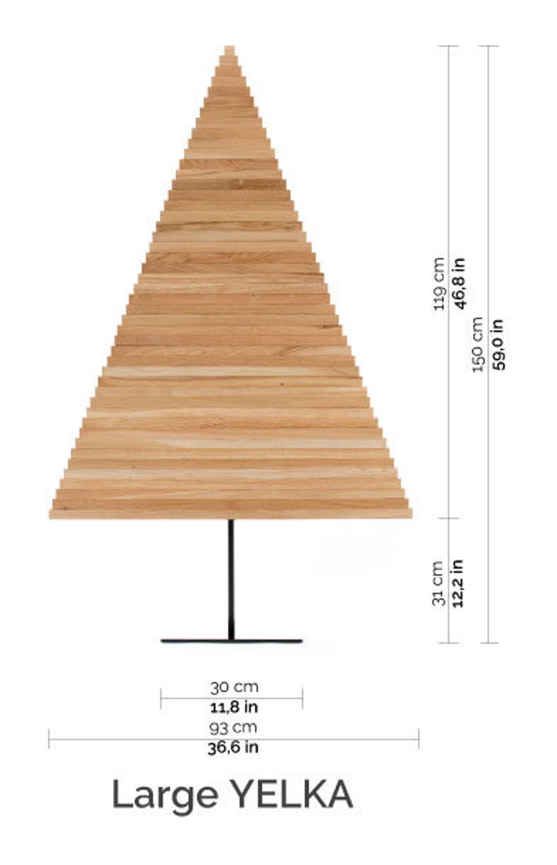 Wooden Christmas Tree / L YELKA / 4,9feet-150cm / Walnut, Oak, Maple wood / Metal stand / Weihnachtsbaum / Sapin de Noël / albero di Natale image 9