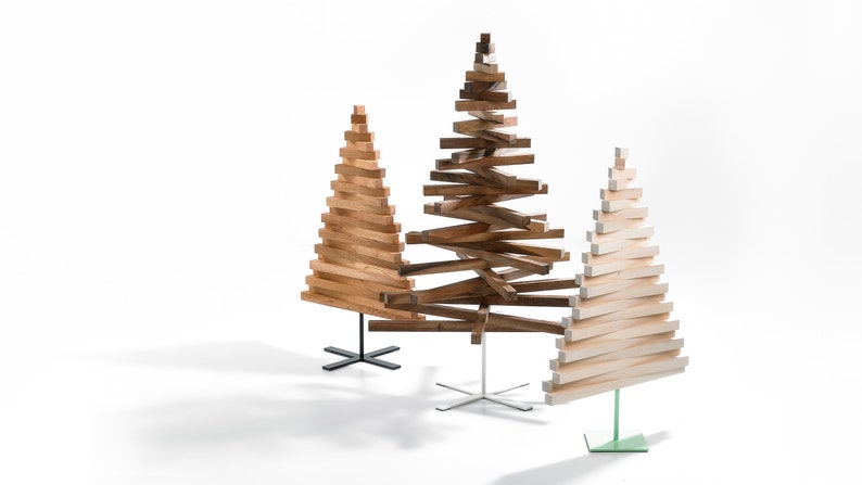 Wooden Christmas Tree / L YELKA / 4,9feet-150cm / Walnut, Oak, Maple wood / Metal stand / Weihnachtsbaum / Sapin de Noël / albero di Natale image 6