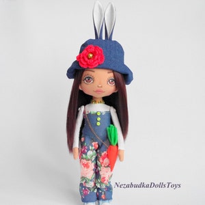Rag doll handmade - Bunny fabric rag doll - Christmas Gift for daughter