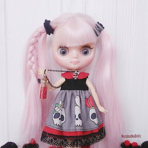 Middie blythe outfit Halloween skull dress for Blythe doll clothes