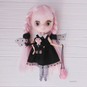 Ropa espeluznante para muñecas Blythe Ropa gótica de Halloween Traje pequeño para Blythe