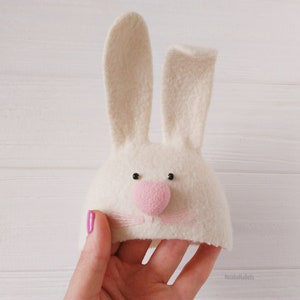 Felted Blythe doll hat Ivory bunny ears Woolen cap doll accessories