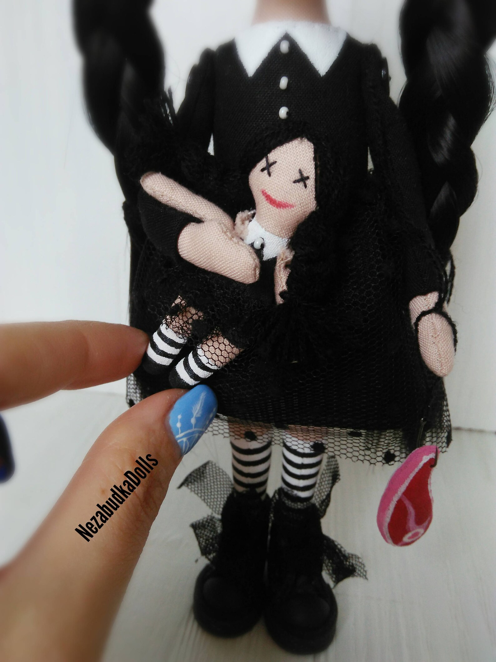 Goth Rag Doll Halloween's Creepy Decor Horror Art Black Dolls Halloween ...