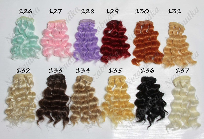 Hair Dolls hair Curly hair for dolls 6 Artificial hair for dolls Hair for wig Synthetical hair Ragdolls Wavy hair for wig Blythe doll hair