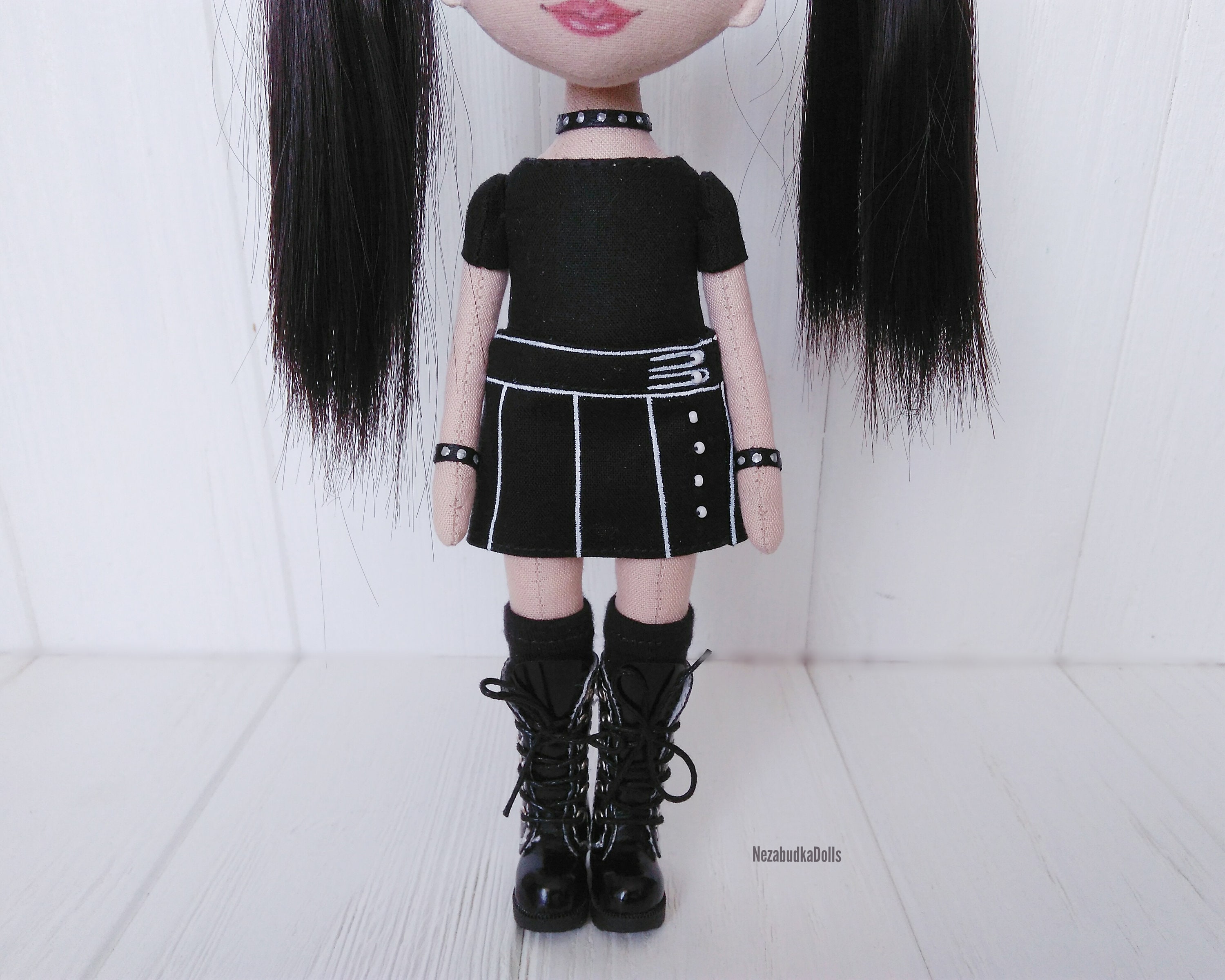 Gothic Rag Doll Fabric Handmade Doll | Etsy
