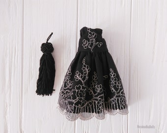 Rainbow high clothes Blythe doll black dress Rainbow high junior outfit black lace dress
