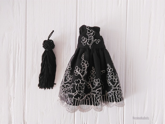 Rainbow high clothes Blythe doll black dress Rainbow high junior outfit black lace dress