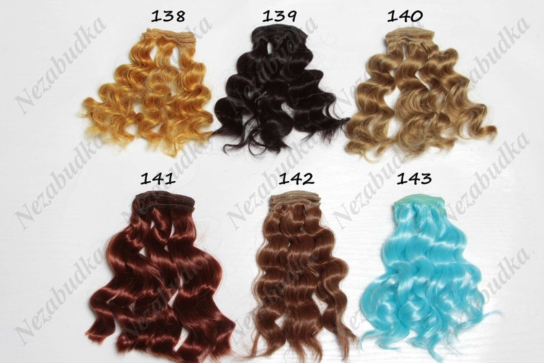 Hair Dolls hair Curly hair for dolls 6 Artificial hair for dolls Hair for wig Synthetical hair Ragdolls Wavy hair for wig Blythe doll hair