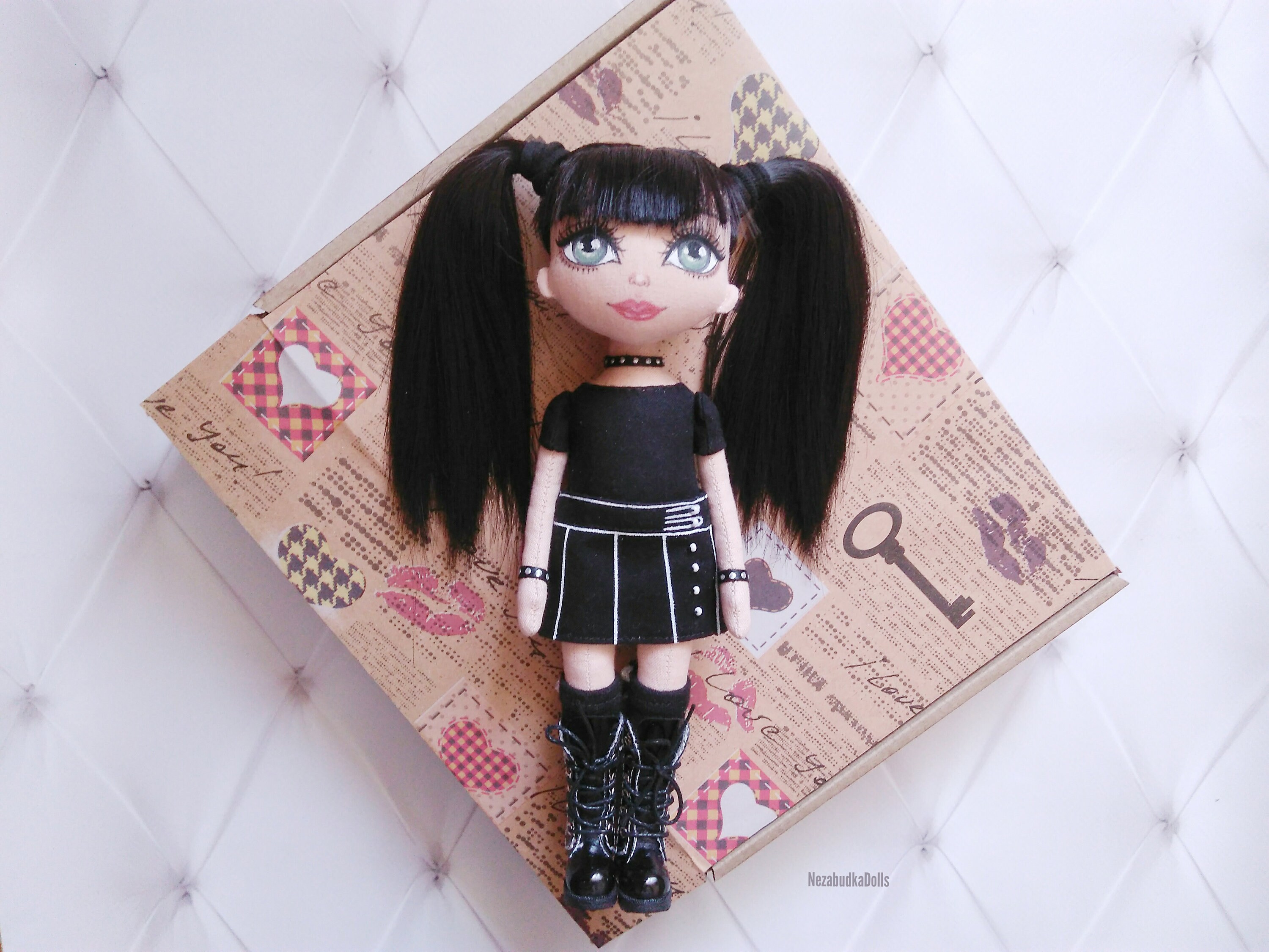 Gothic Rag Doll Fabric Handmade Doll - Etsy