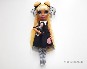 Goth Rainbow high doll outfit handmade Blythe doll clothes