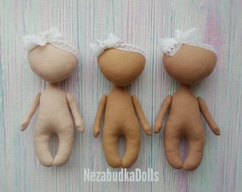 DIY Kit doll 3 Blank Dolls Body 6" Unfinished body Rag doll