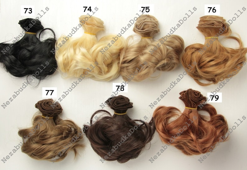 Hair Dolls hair Curly hair for dolls 6 Artificial hair for dolls Hair for wig Synthetical hair Ragdolls Wavy hair for wig Blythe doll hair