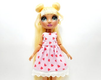 Rainbow High clothes Blythe doll dress Pink hearts rainbow high junior outfit Middie blythe Petite