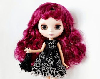 Blythe doll clothes Rainbow high junior outfit Rainbow High black lace dress