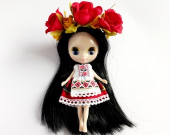 Rainbow high doll Ukrainian costume Middie blythe doll dress Petite blythe clothes Made in Ukraine