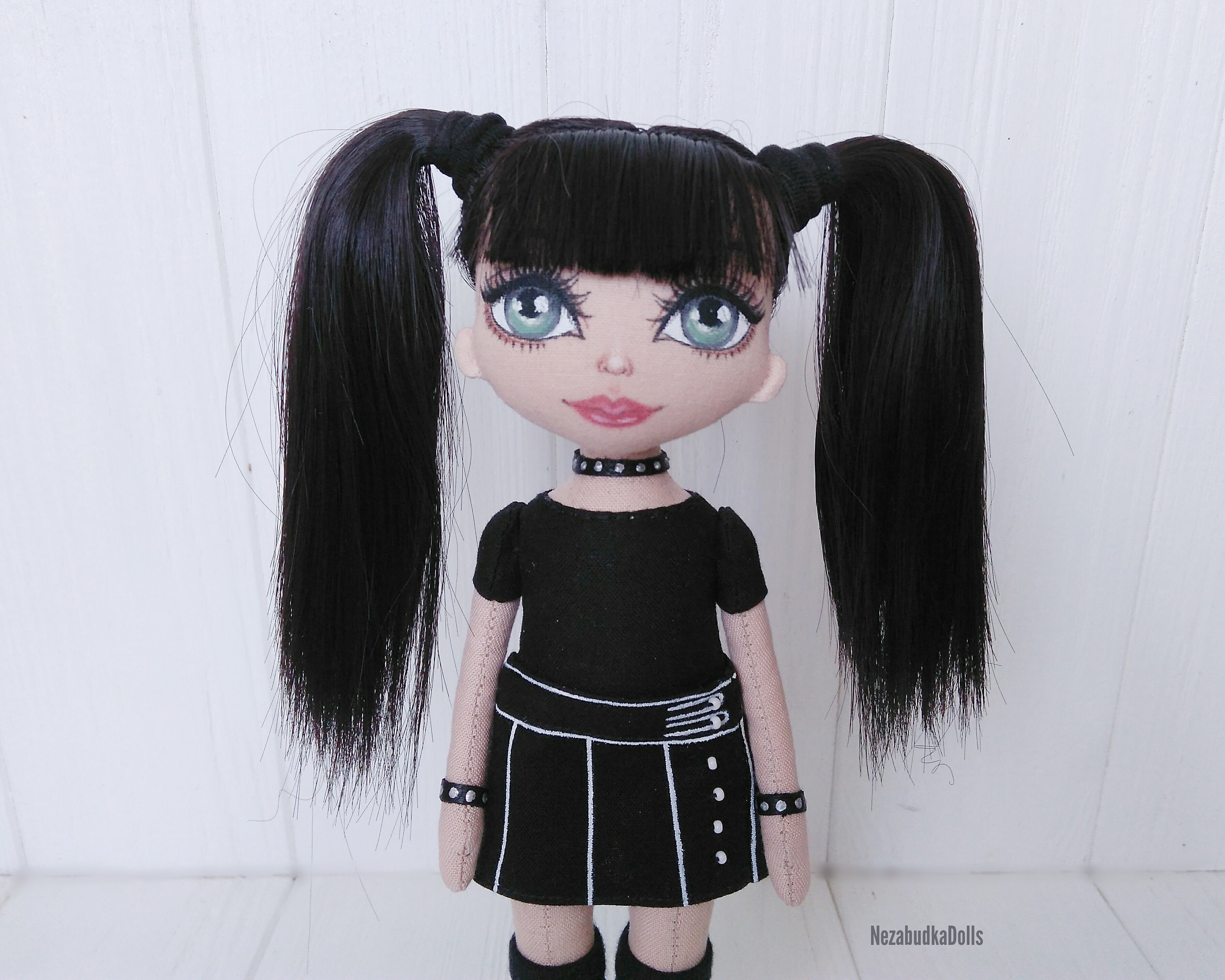 Gothic Rag Doll Fabric Handmade Doll - Etsy
