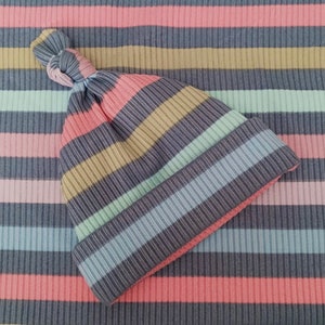 Faded Denim Stripes - Rib Knit Fabric - By the Yard